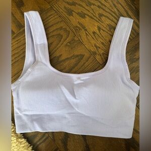 Small lavender sports bra with removeable pads